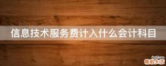 信息技术服务费计入什么会计科目