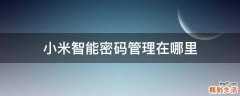 小米智能密码管理在哪里
