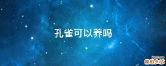 孔雀可以养吗
