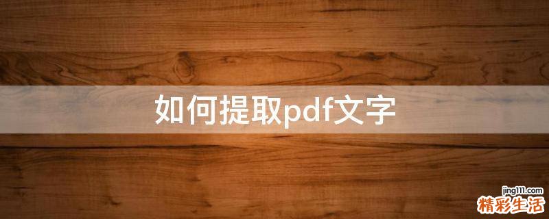 如何提取pdf文字