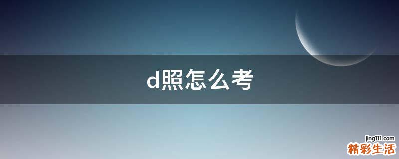 d照怎么考