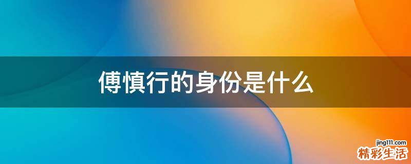 傅慎行的身份是什么