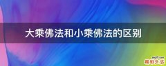 大乘佛法和小乘佛法的区别