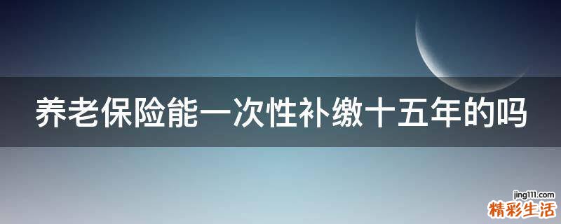 养老保险能一次性补缴十五年的吗