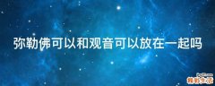 弥勒佛可以和观音可以放在一起吗
