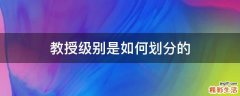 教授级别是如何划分的