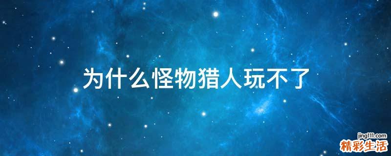 为什么怪物猎人玩不了