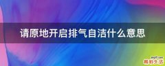 请原地开启排气自洁什么意思