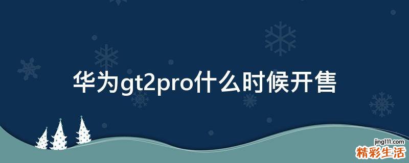 华为gt2pro什么时候开售