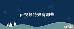 pr视频特效有哪些