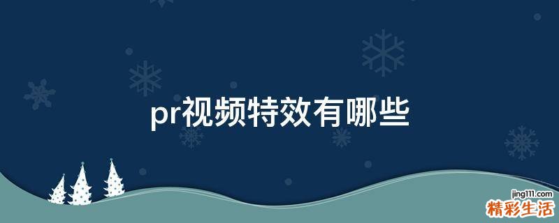pr视频特效有哪些