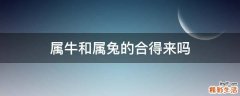 属牛和属兔的合得来吗