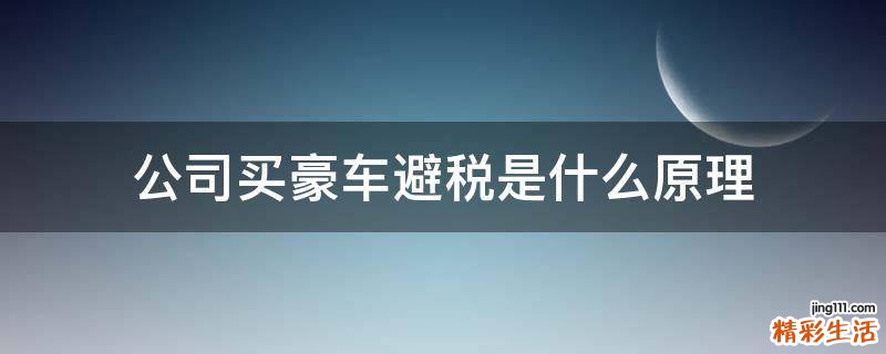 公司买豪车避税是什么原理