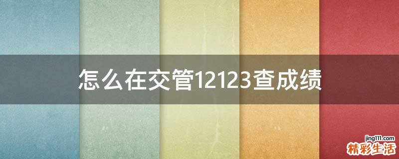 怎么在交管12123查成绩