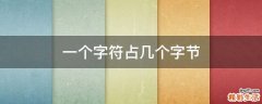 一个字符占几个字节