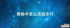 表格中怎么冻结多行