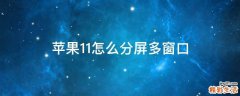 苹果11怎么分屏多窗口