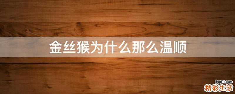 金丝猴为什么那么温顺