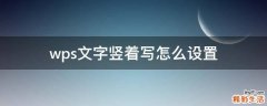 wps文字竖着写怎么设置