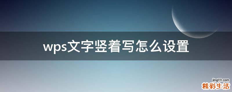 wps文字竖着写怎么设置