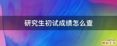 研究生初试成绩怎么查