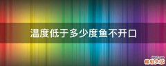 温度低于多少度鱼不开口