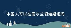 中国人可以在爱尔兰领结婚证吗