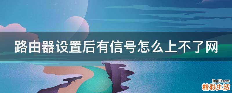 路由器设置后有信号怎么上不了网