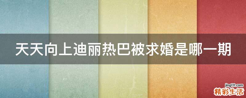 天天向上迪丽热巴被求婚是哪一期