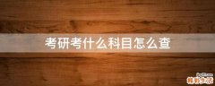 考研考什么科目怎么查
