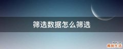 筛选数据怎么筛选