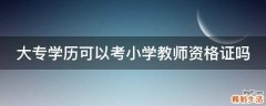大专学历可以考小学教师资格证吗