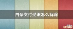 白条支付受限怎么解除
