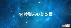 qq特别关心怎么看