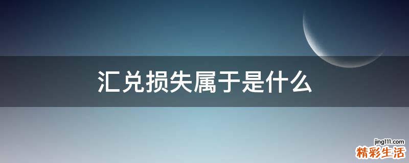 汇兑损失属于是什么