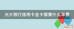 光大银行信用卡金卡需要什么年费