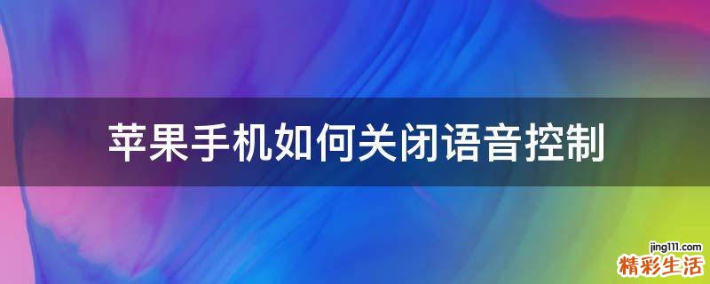 苹果手机如何关闭语音控制