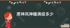 原神风神瞳满级多少