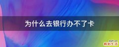 为什么去银行办不了卡