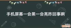 手机屏幕一会黑一会亮咋回事啊