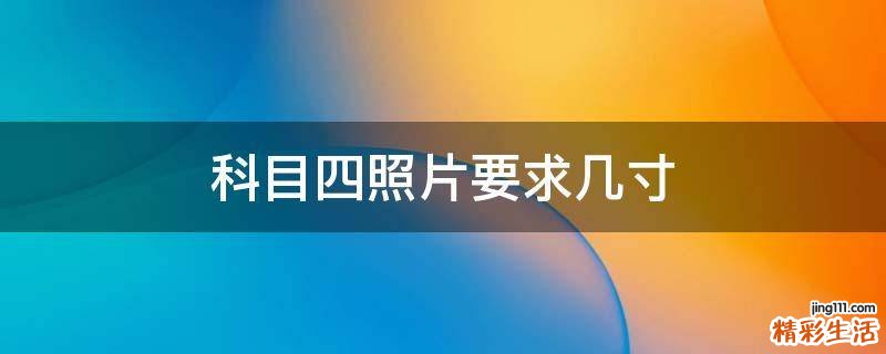 科目四照片要求几寸
