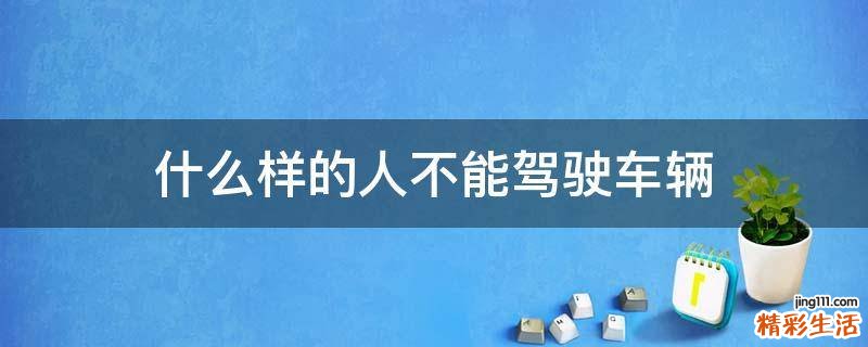 什么样的人不能驾驶车辆