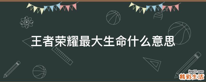 王者荣耀最大生命什么意思