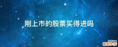刚上市的股票买得进吗