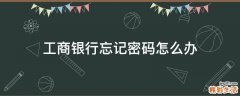 工商银行忘记密码怎么办