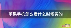 苹果手机怎么看什么时候买的