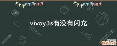 vivoy3s有没有闪充