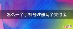 怎么一个手机号注册两个支付宝