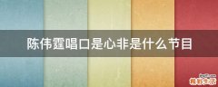 陈伟霆唱口是心非是什么节目