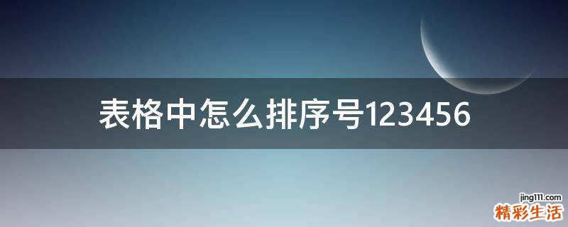表格中怎么排序号123456
